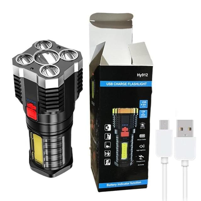 Local Kiwi Deals Electronics USB Charge Flashlight (Hy-912) High power OSL + COB Work Light 4 Modes