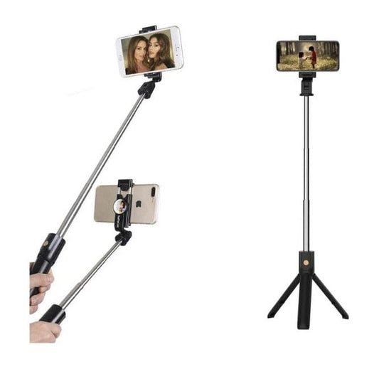 Local Kiwi Deals Foldable Bluetooth Selfie Stick With Remote Control - Black