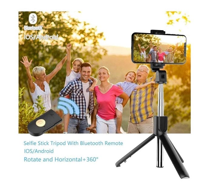 Local Kiwi Deals Foldable Bluetooth Selfie Stick With Remote Control - Black