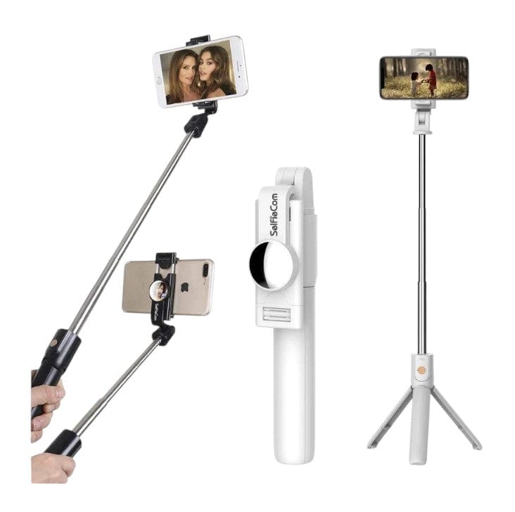 Local Kiwi Deals Foldable Bluetooth Selfie Stick With Remote Control - White