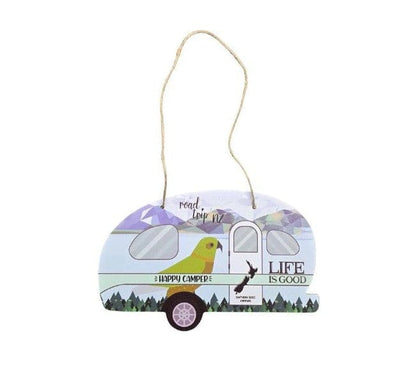 Local Kiwi Deals Happy Camper Caravan Plaque with Kea