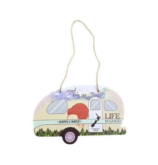 Local Kiwi Deals Happy Camper Caravan Plaque with Kiwi