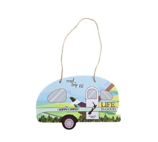 Local Kiwi Deals Happy Camper Caravan Plaque with Tui