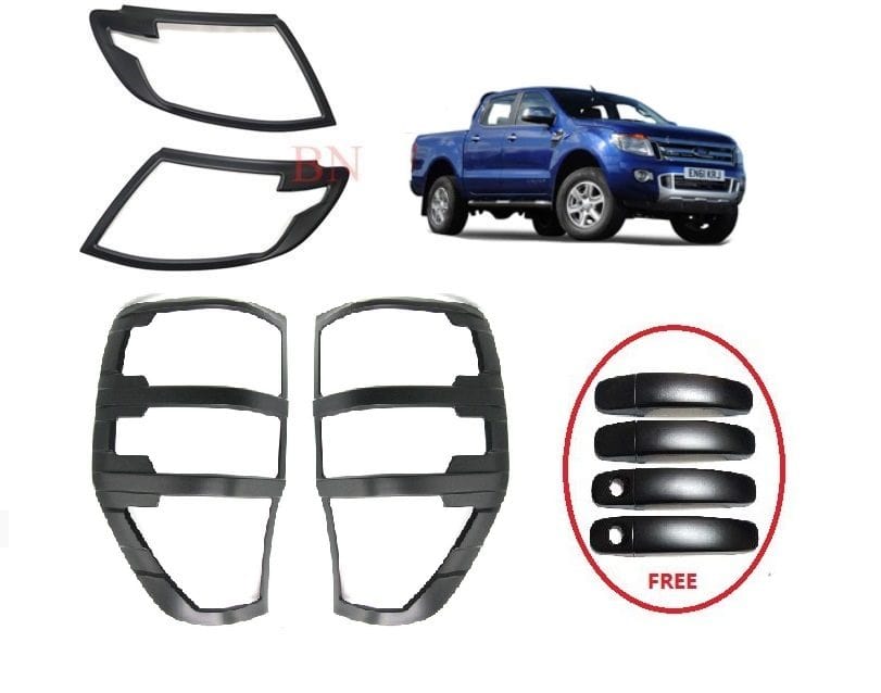Local Kiwi Deals Headlight & Tail Light Cover + Handle Cover For Ford Ranger 12- 15