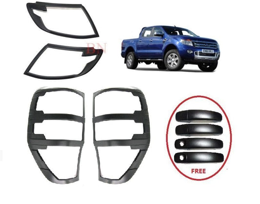 Local Kiwi Deals Headlight & Tail Light Cover + Handle Cover For Ford Ranger 12- 15
