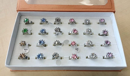 Local Kiwi Deals Health & Beauty 24pcs Artificial Round Rings Stainless Steel Assorted