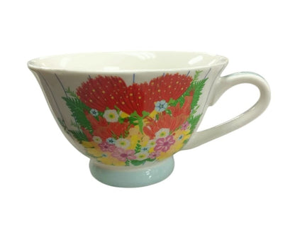 Local Kiwi Deals Hensen & Berry New Zealand Floral Bone China Cup White In Gift Box 230ml