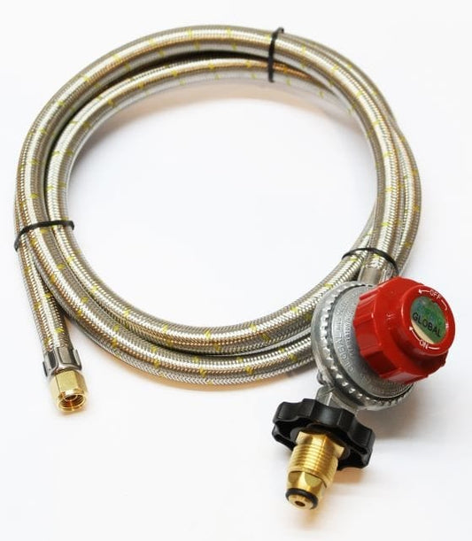 Local Kiwi Deals High Pressure Stainless Steel GAS Adjustable Regulator With Hose 20PSI 138kPa 1.5M