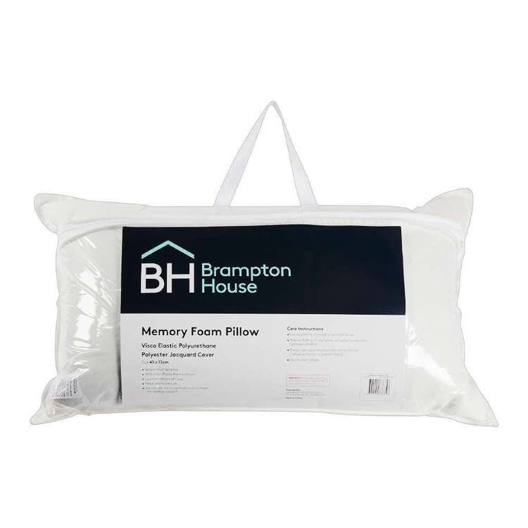 Local Kiwi Deals Homeware Brampton House Memory Foam Pillow White Regular