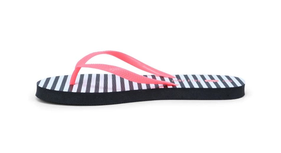Local Kiwi Deals Homeware Stripes Jandals (BLACK WHITE)
