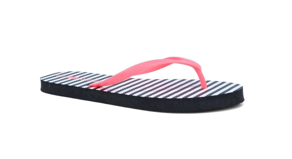 Local Kiwi Deals Homeware Stripes Jandals (BLACK WHITE)
