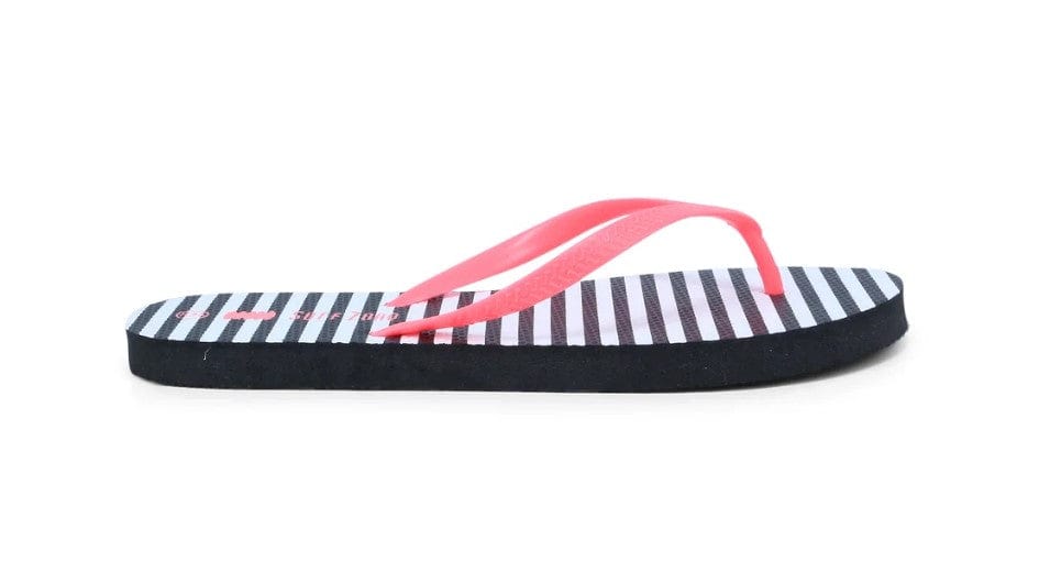Local Kiwi Deals Homeware Stripes Jandals (BLACK WHITE)
