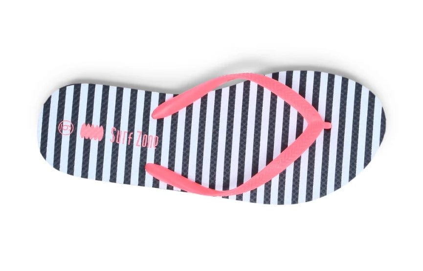 Local Kiwi Deals Homeware Stripes Jandals (BLACK WHITE)