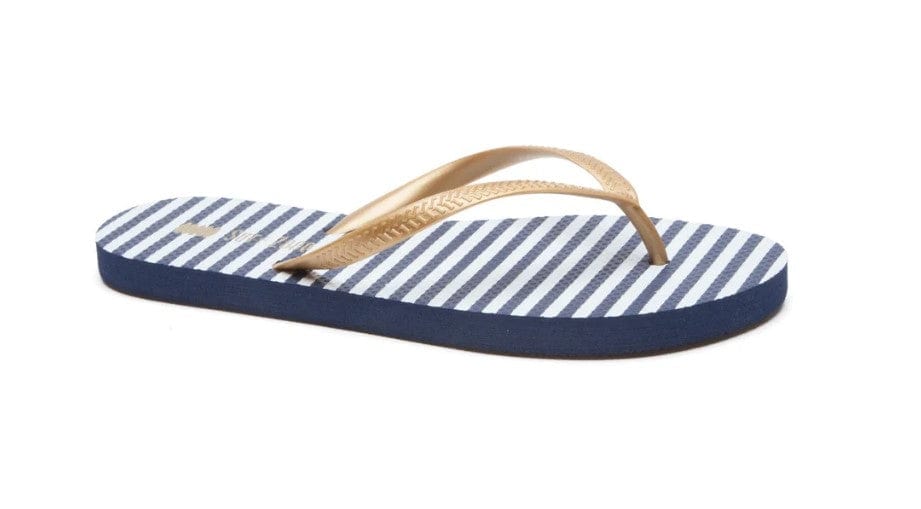 Local Kiwi Deals Homeware Stripes Jandals (NAVY WHITE)