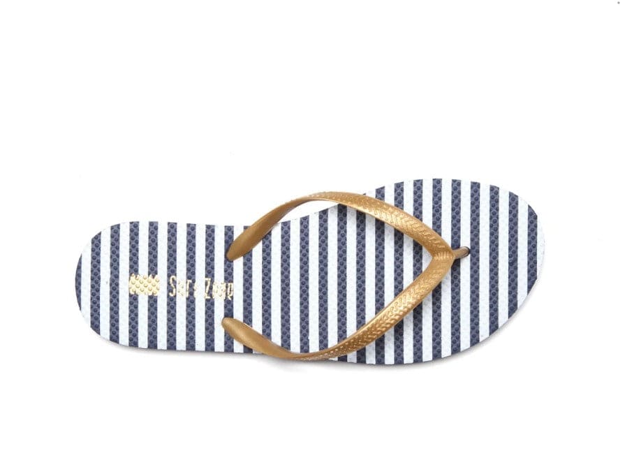Local Kiwi Deals Homeware Stripes Jandals (NAVY WHITE)
