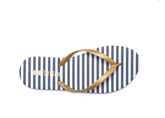 Local Kiwi Deals Homeware Stripes Jandals (NAVY WHITE)