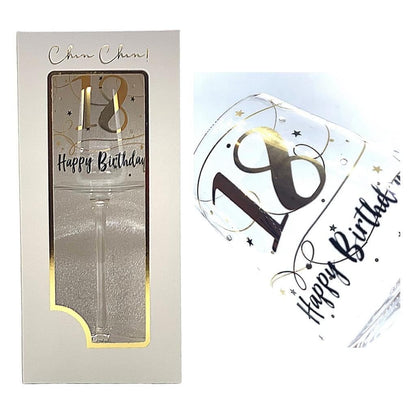 Local Kiwi Deals Kitchen 18 Happy Birthday Wine Glass for Different Ages and Messages Gift Pack