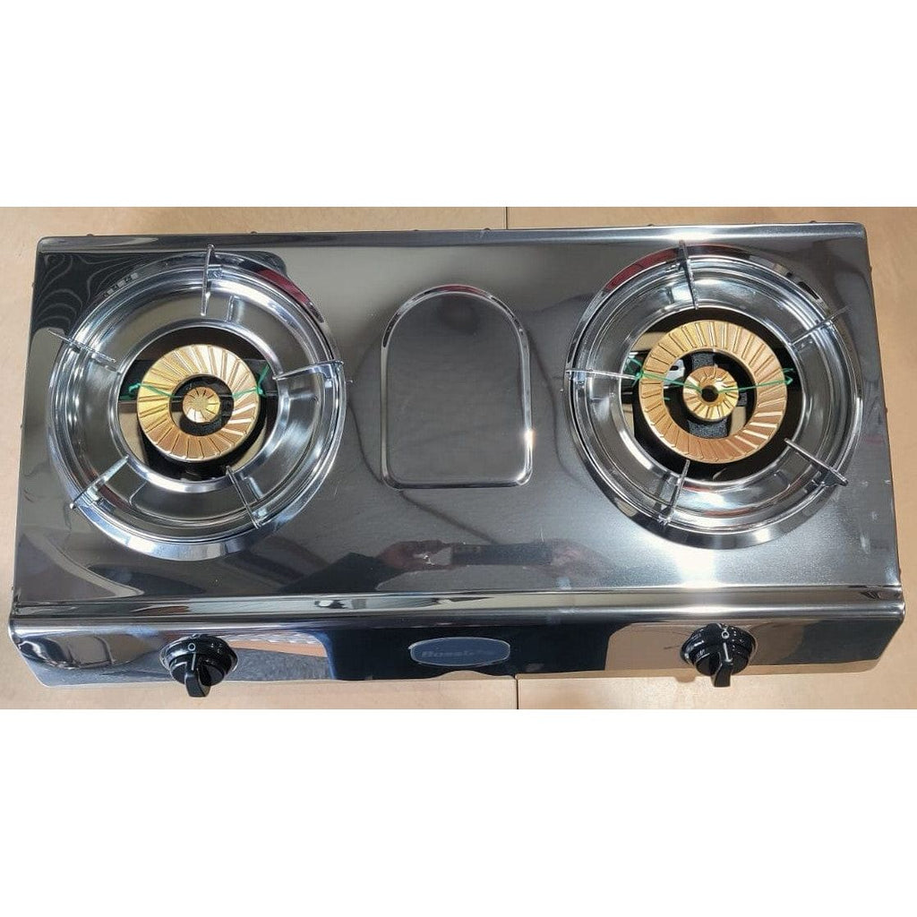 Local Kiwi Deals Kitchen 2-01SNR  Auto Ignition Table Top Double Burner LPG Gas Stove Cooker Stainless Steel Panel