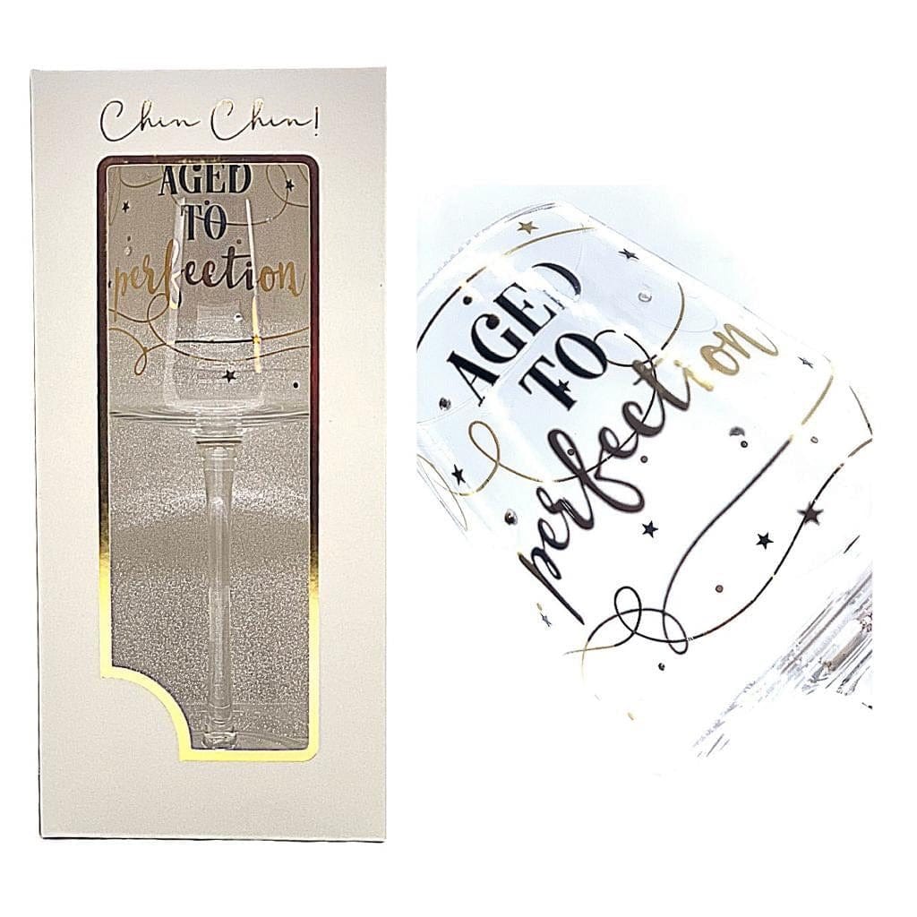 Local Kiwi Deals Kitchen Aged to Perfection Wine Glass for Different Ages and Messages Gift Pack