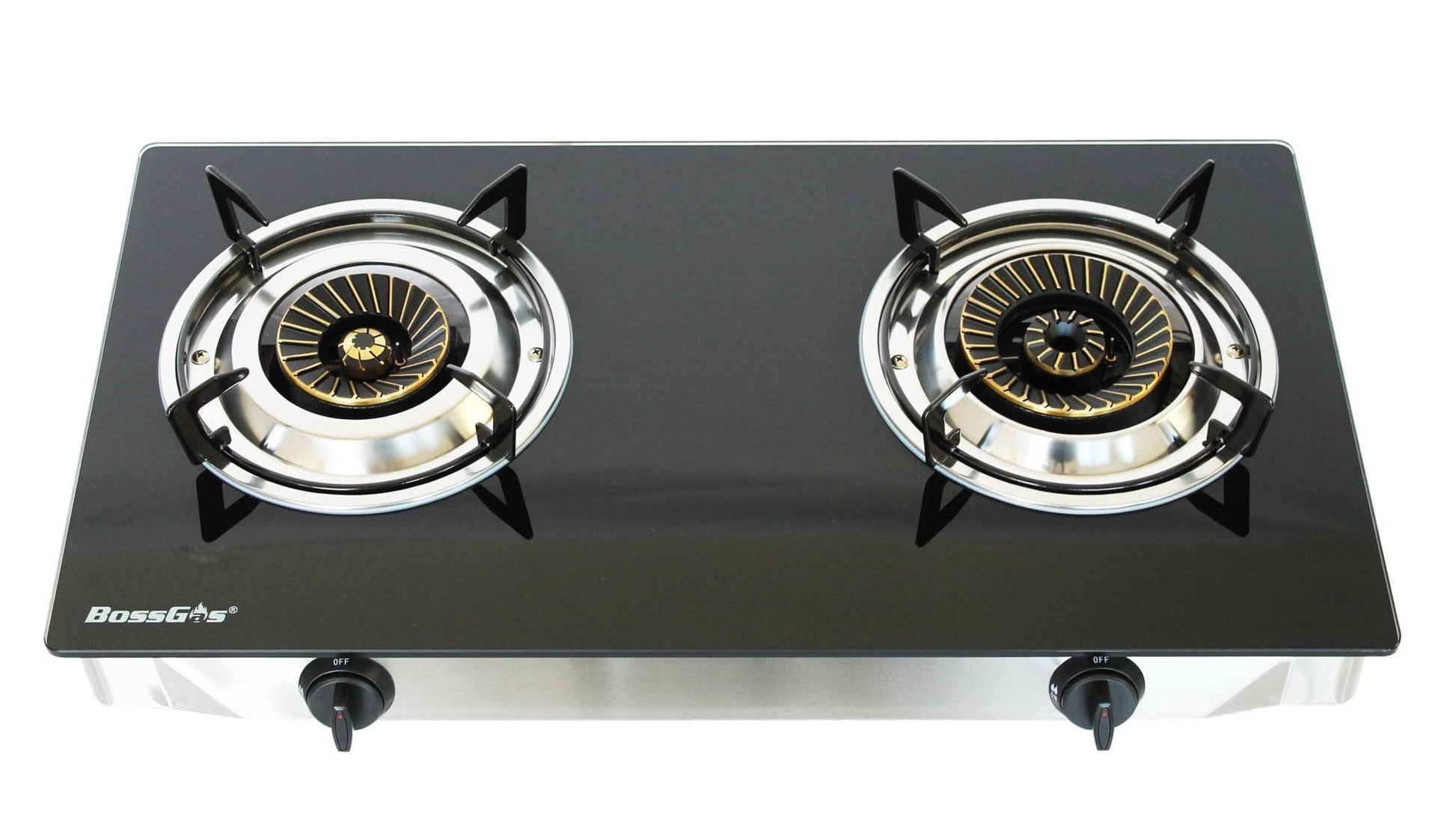 Local Kiwi Deals Kitchen Appliances G202RBP Double Burner Gas Cooker Tempered Glass Panel Gas Stove