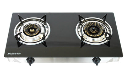 Local Kiwi Deals Kitchen Appliances G202RBP Double Burner Gas Cooker Tempered Glass Panel Gas Stove