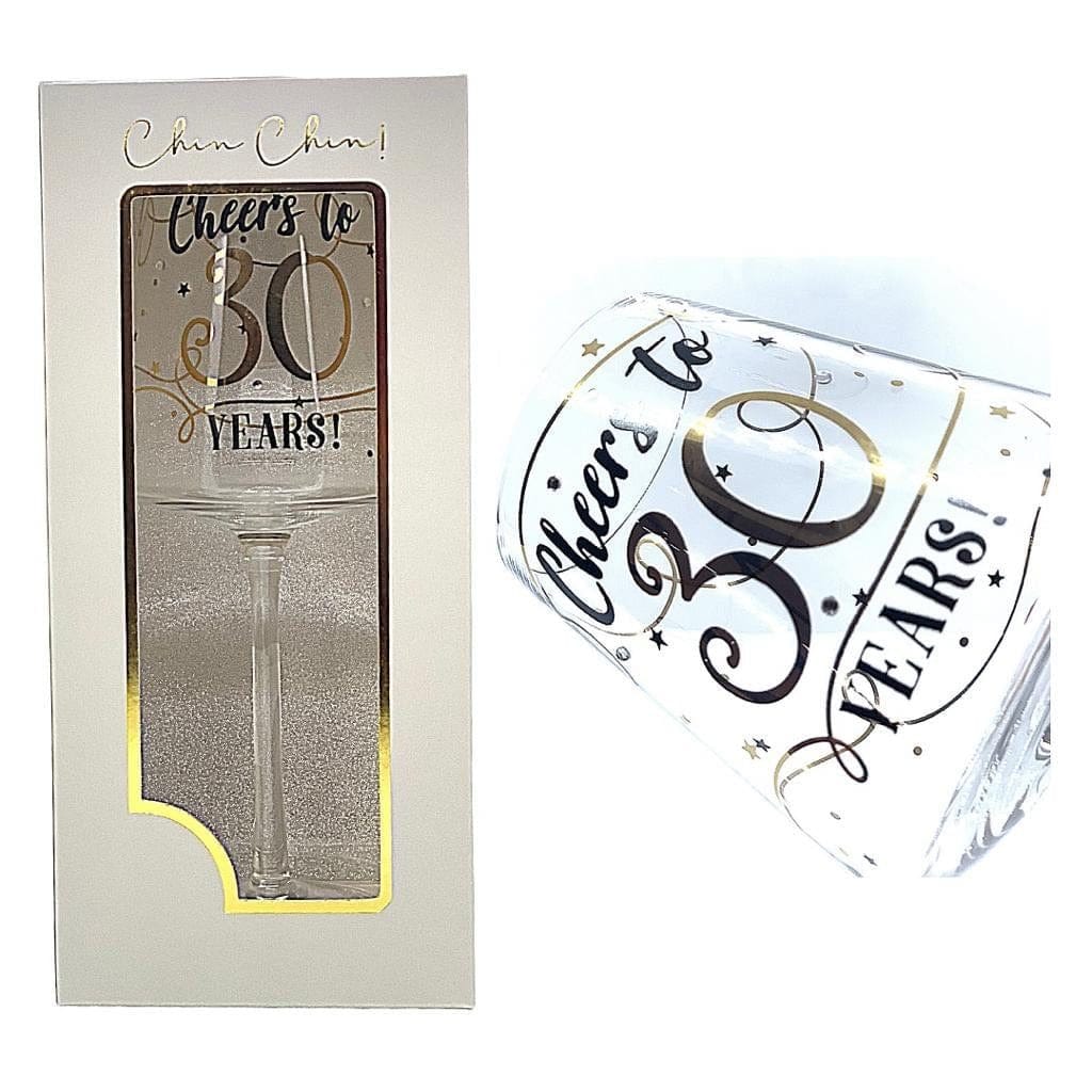 Local Kiwi Deals Kitchen Cheers to 30 Years Wine Glass for Different Ages and Messages Gift Pack