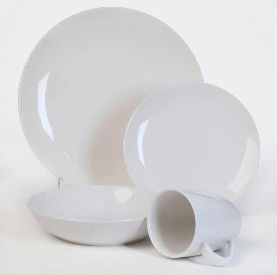 Local Kiwi Deals Kitchen & Dining Always Home White Frost Coupe Dinnerset 16Pcs