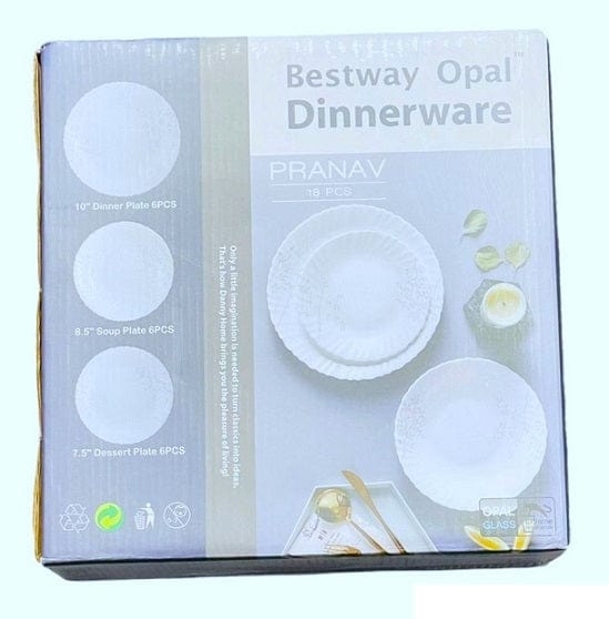 Local Kiwi Deals Kitchen & Dining BESTWAY PRANAV OPAL DINNERWARE 18PCS SET (PINK)