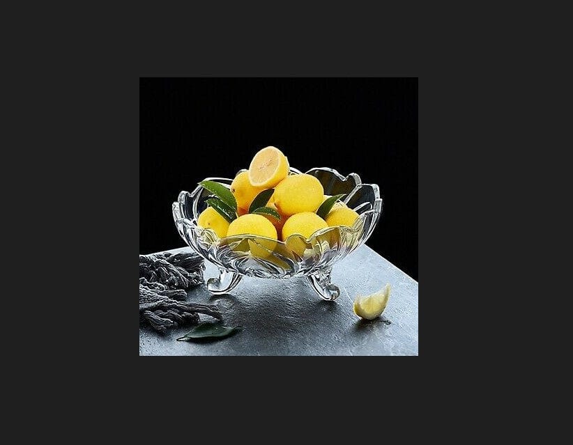 Local Kiwi Deals Kitchen & Dining Crystal Clear Glass Three Legged Fruit Bowl Set (7pcs)