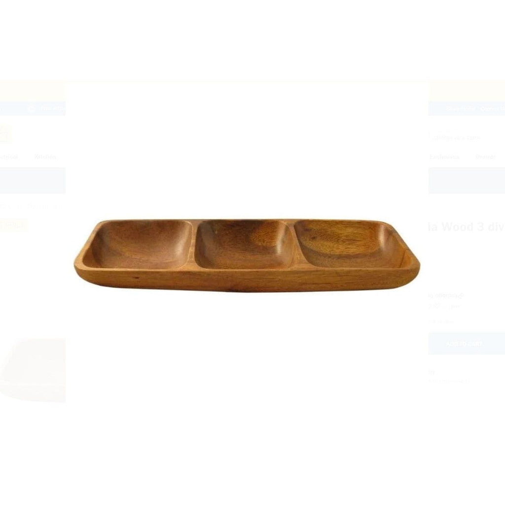 Local Kiwi Deals Kitchen & Dining Ecology Acacia Wood 3 division platter 33cm