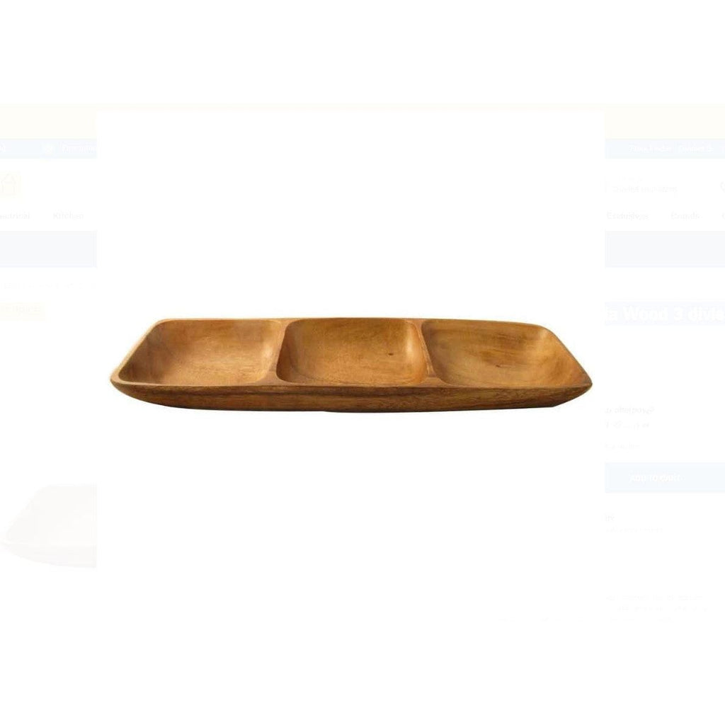 Local Kiwi Deals Kitchen & Dining Ecology Acacia Wood 3 division platter 40cm