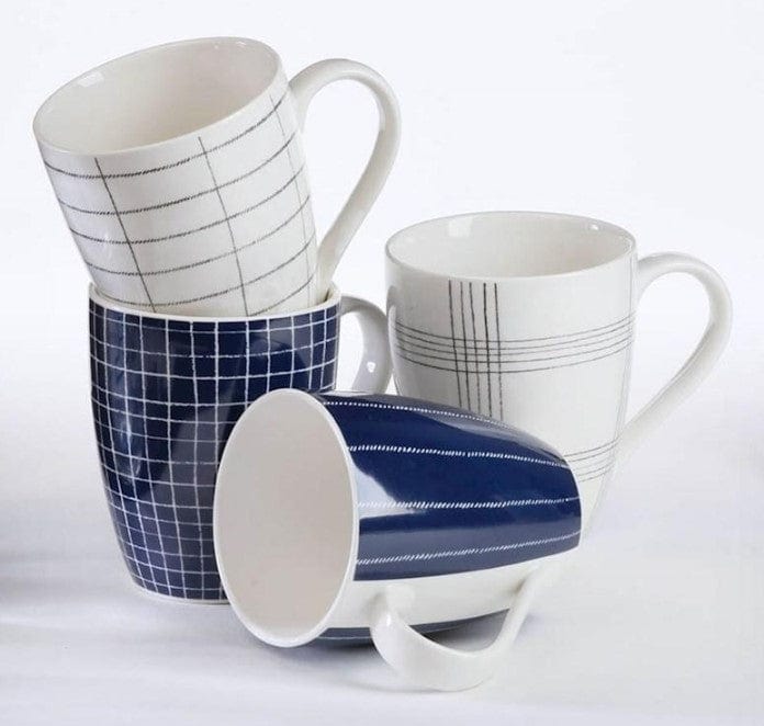 Local Kiwi Deals Kitchen & Dining Hampton & Mason Loom Navy Coffee Mugs 300ml 4pk