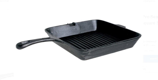 Local Kiwi Deals Kitchen & Dining Simon Gault Pre-Season Cast Iron Ribbed Square Skillet 25cm