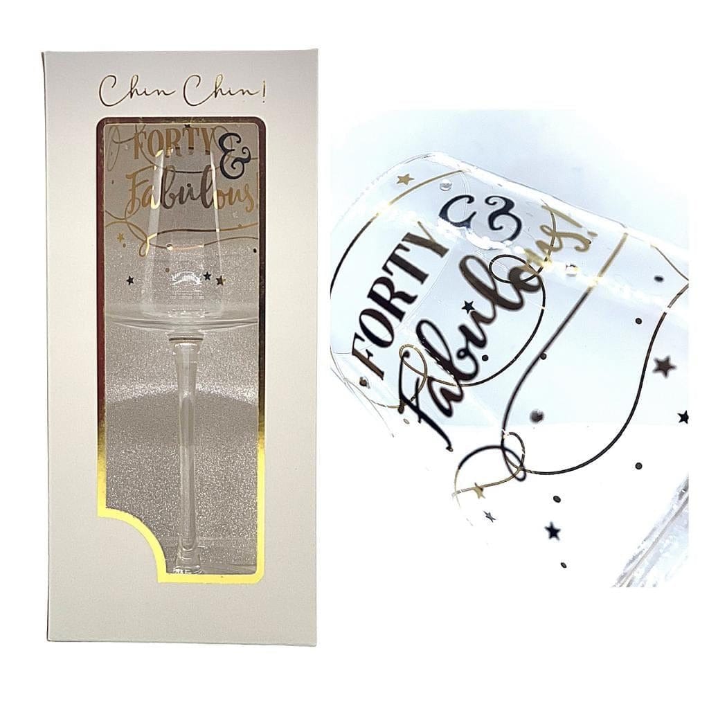 Local Kiwi Deals Kitchen Forty & Fabulous Wine Glass for Different Ages and Messages Gift Pack