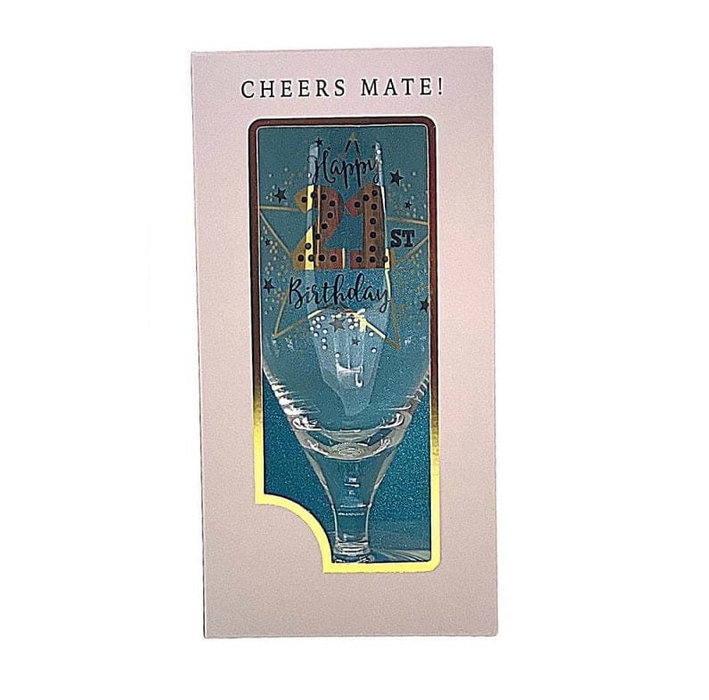 Local Kiwi Deals Kitchen Happy 21’st Birthday Wine Glass for Different Ages and Messages Gift Pack