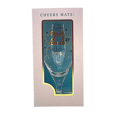 Local Kiwi Deals Kitchen Happy 21’st Birthday Wine Glass for Different Ages and Messages Gift Pack