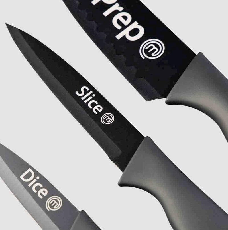 Local Kiwi Deals Kitchen Knives MasterChef Kitchen Knife Set Black 3 Piece