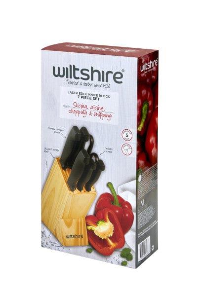 Local Kiwi Deals Kitchen Knives Wiltshire Laser Edge Knife Block Set 7 Piece