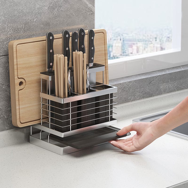 Local Kiwi Deals KITCHEN ORGANISERS 3-in-1 Stainless Steel Kitchen Sink Stand Storage Rack