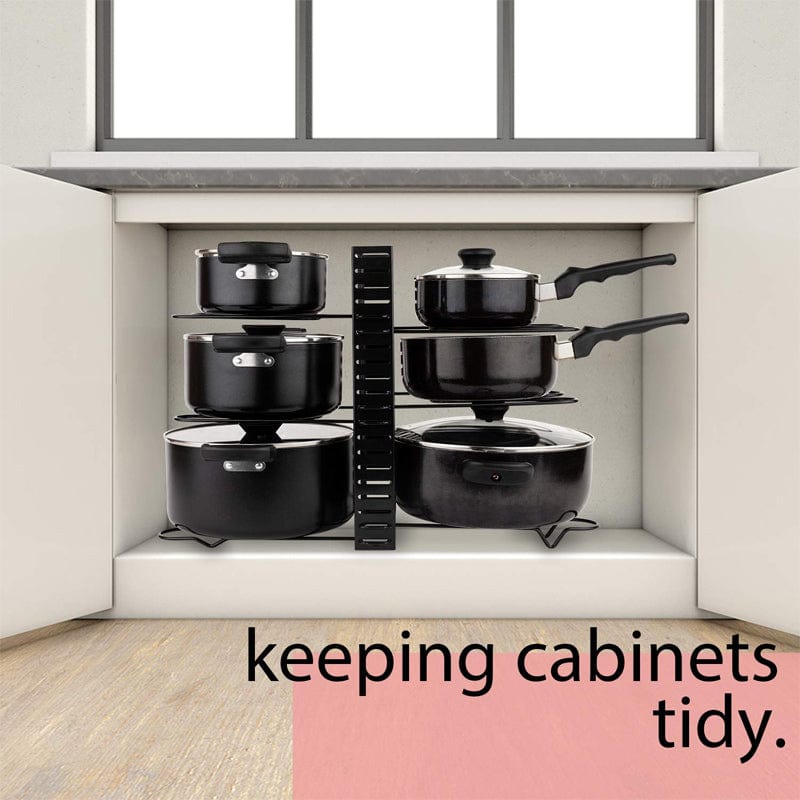 Local Kiwi Deals KITCHEN ORGANISERS 8-Tier Pot Rack Organiser - Black