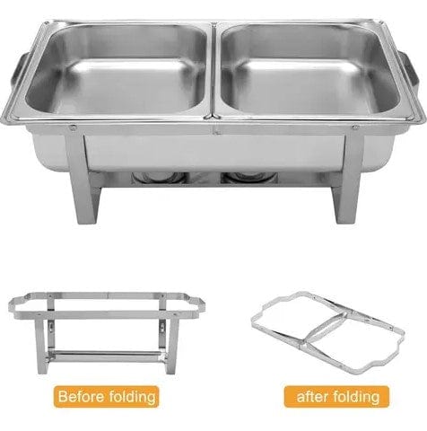 Local Kiwi Deals KITCHEN ORGANISERS CHAFING DISH FOOD WARMER STAINLESS STEEL HEAVY GUAGE 9.5L SINGLE & DOUBLE