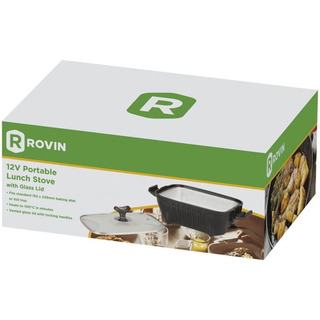 Local Kiwi Deals KITCHEN ORGANISERS Rovin 12V Portable Lunch Stove with Glass Lid