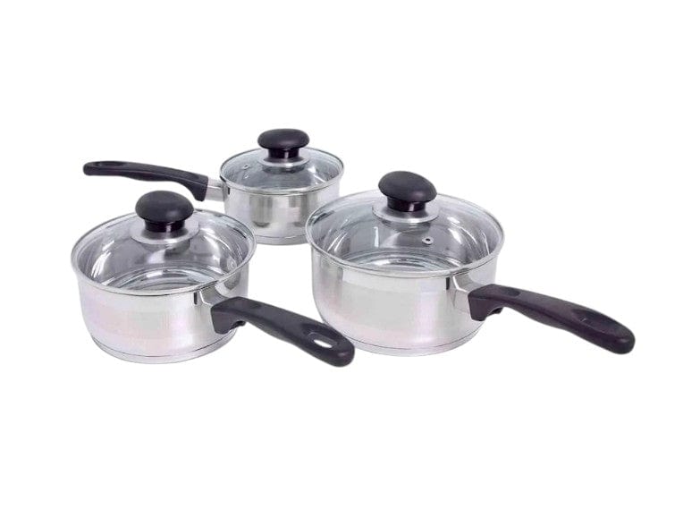 Local Kiwi Deals KITCHEN ORGANISERS Zip Classic Saucepan Set Stainless Steel 3 Piece