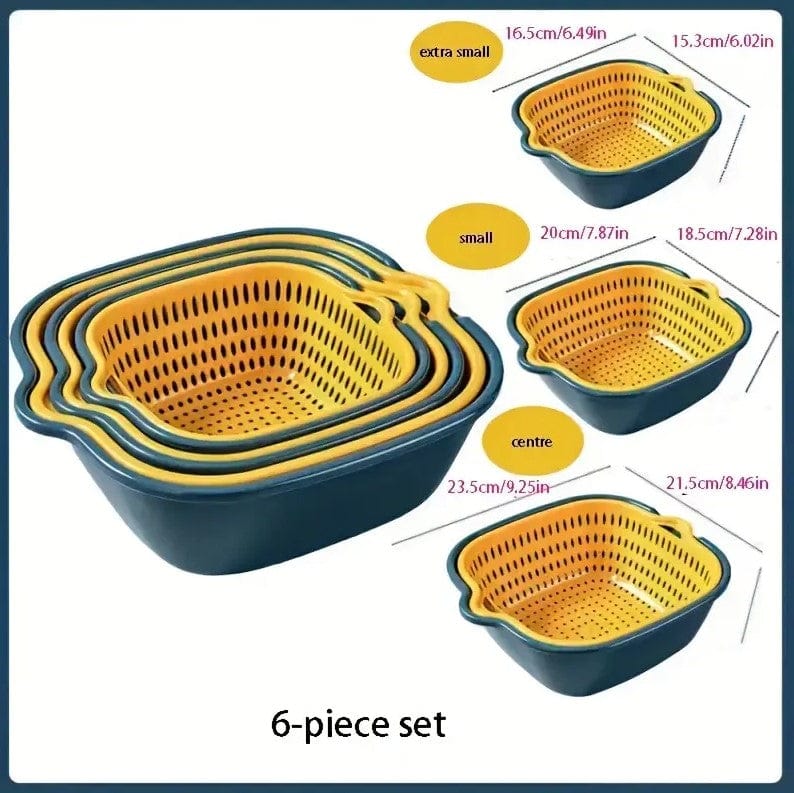 Local Kiwi Deals Kitchen Organizers 6pcs Set Kitchen Strainer Draining Basket