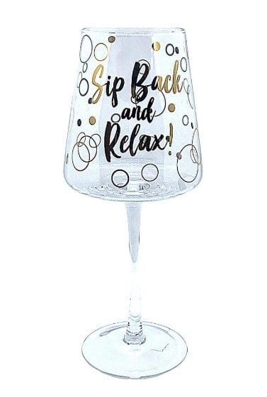 Local Kiwi Deals Kitchen Sip Back And Relax Wine Glass for Different Ages and Messages Gift Pack