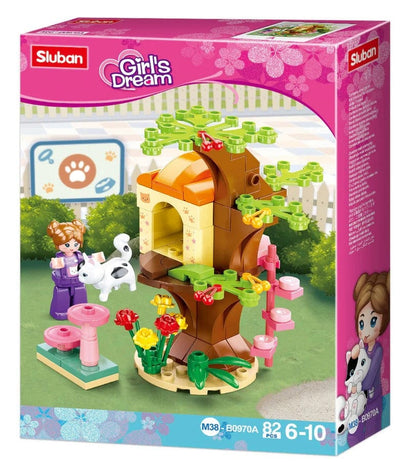 Local Kiwi Deals Local Kiwi Deals M38-B0970A Cat Tree House Sluban Brick Girls Dream Pet Amusement Park M38-B0970