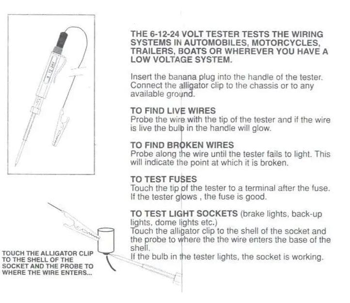 Local Kiwi Deals Low Voltage Circuit Tester 6 - 12 & 24 Volts