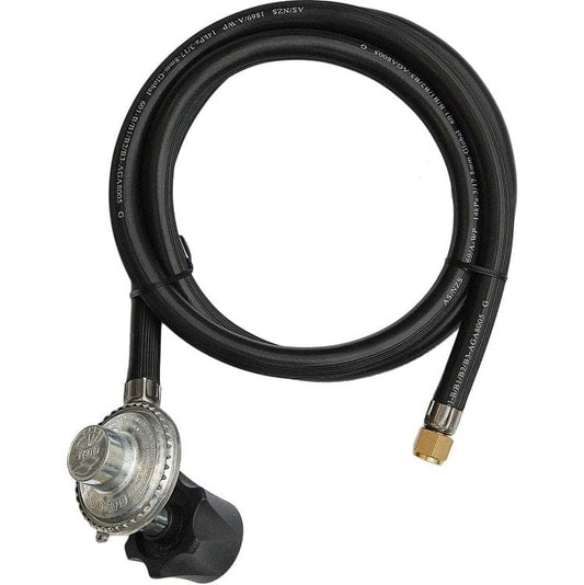 Local Kiwi Deals LPG QCC Gas Regulator with 1.5m Rubber Hose 1/4" Swivel Nut
