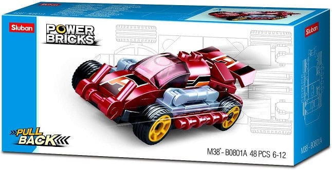 Local Kiwi Deals M38-B0801A Sluban Power bricks Pull Back Car M38-B0801 (ASSORTED)