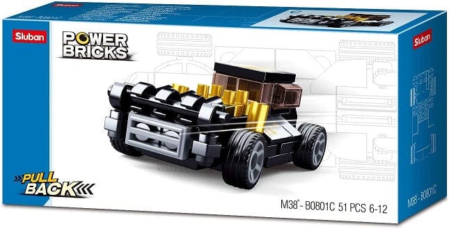 Local Kiwi Deals M38-B0801C Sluban Power bricks Pull Back Car M38-B0801 (ASSORTED)
